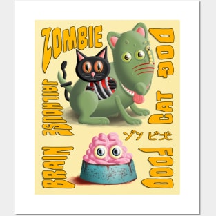 Cute Zombie Dog & Funny Jailhouse Cat Posters and Art